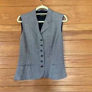 Vintage 90s Giorgio Sant Angelo Collectible Gold houndstooth button front vest t